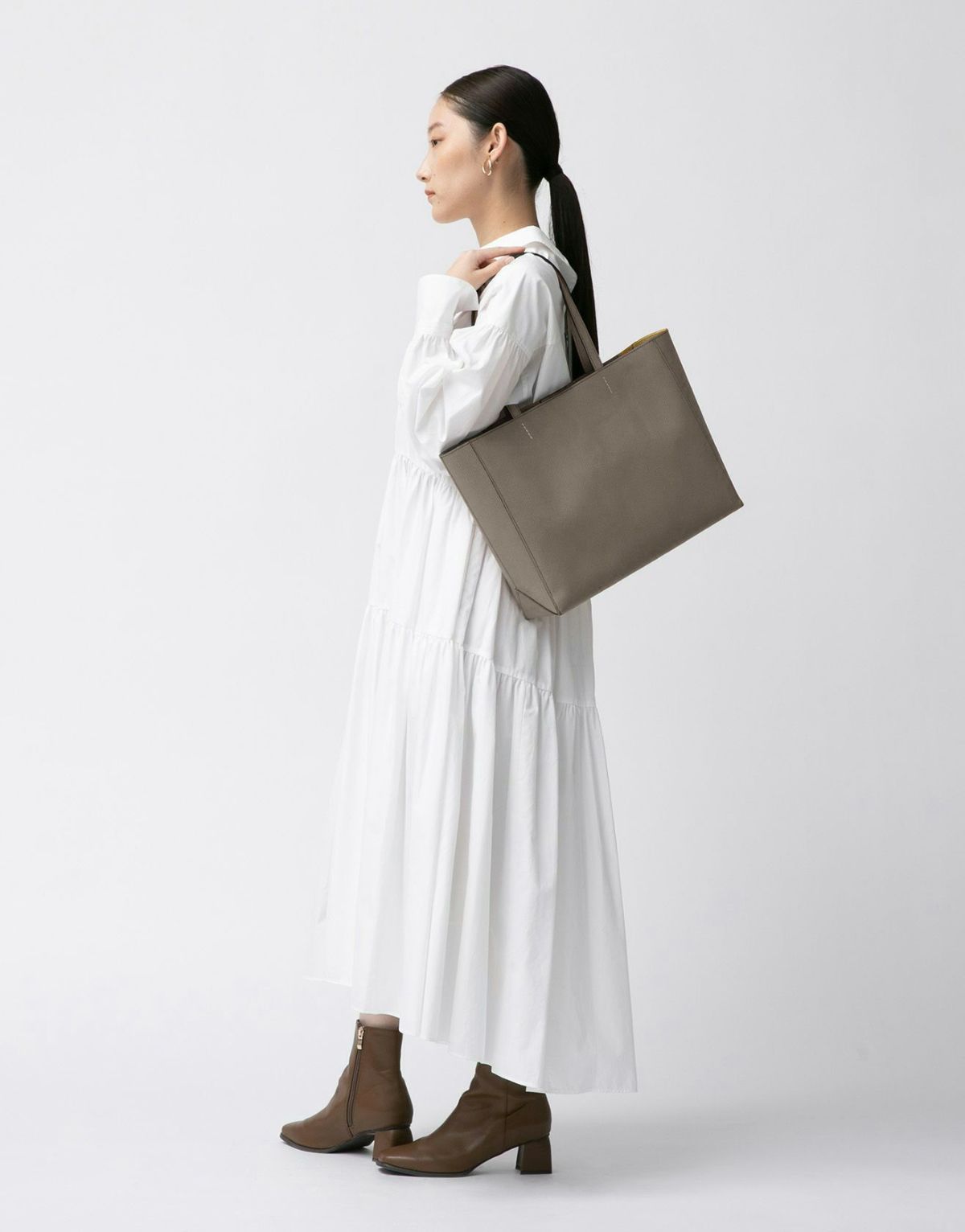 エムエム トートバッグL ダークグレー