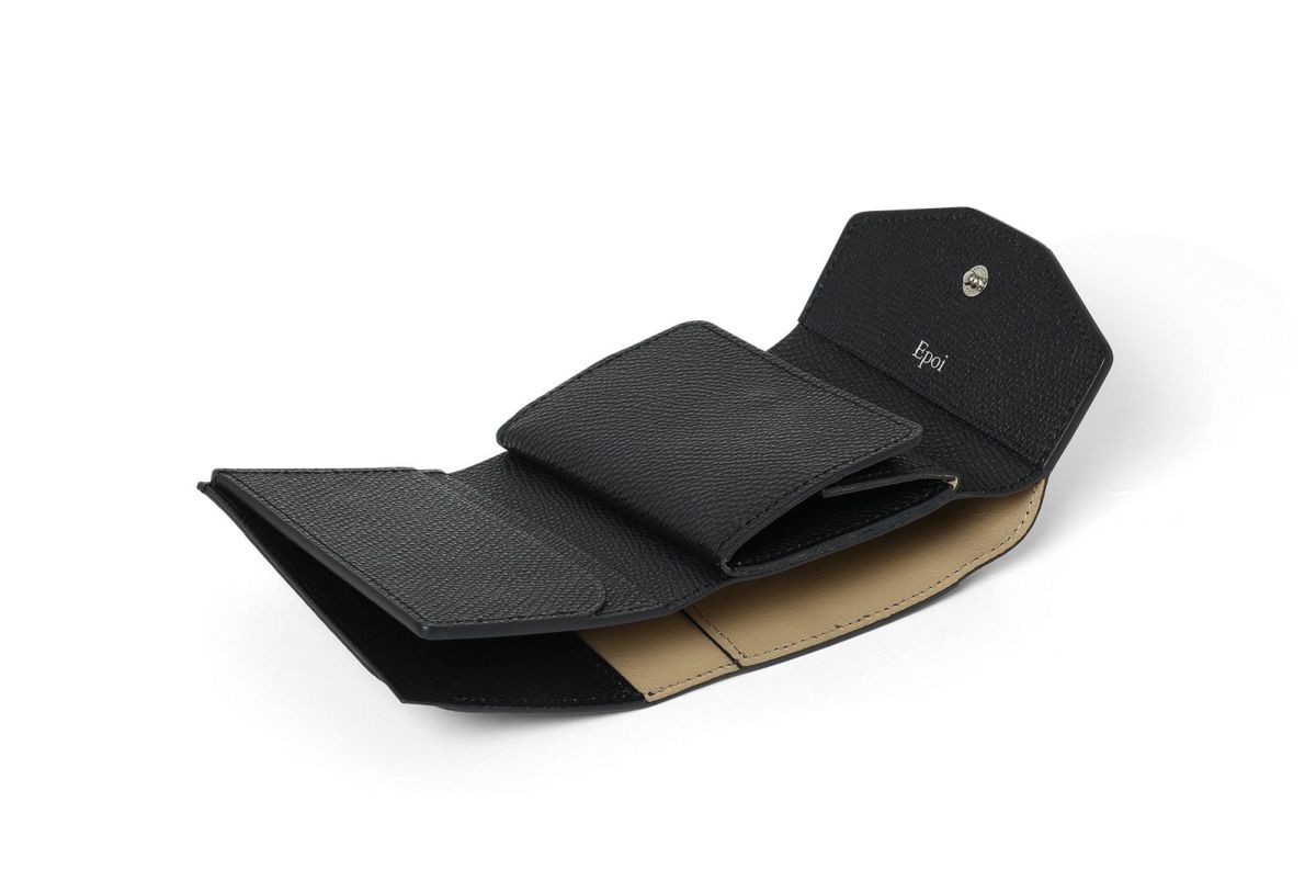 エムエム 中BOX三つ折り財布 ブラック