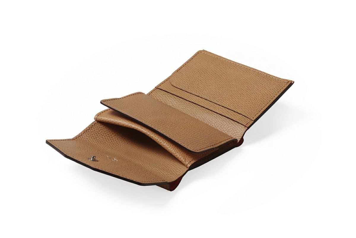 エムエム 中BOX三つ折り財布 キャラメル