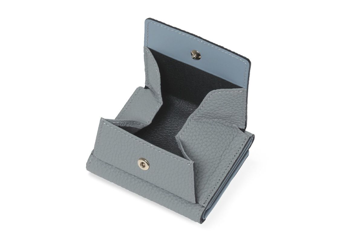 リツビー 三つ折り財布 グレーブルー