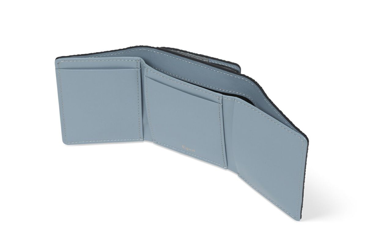 リツビー 三つ折り財布 グレーブルー