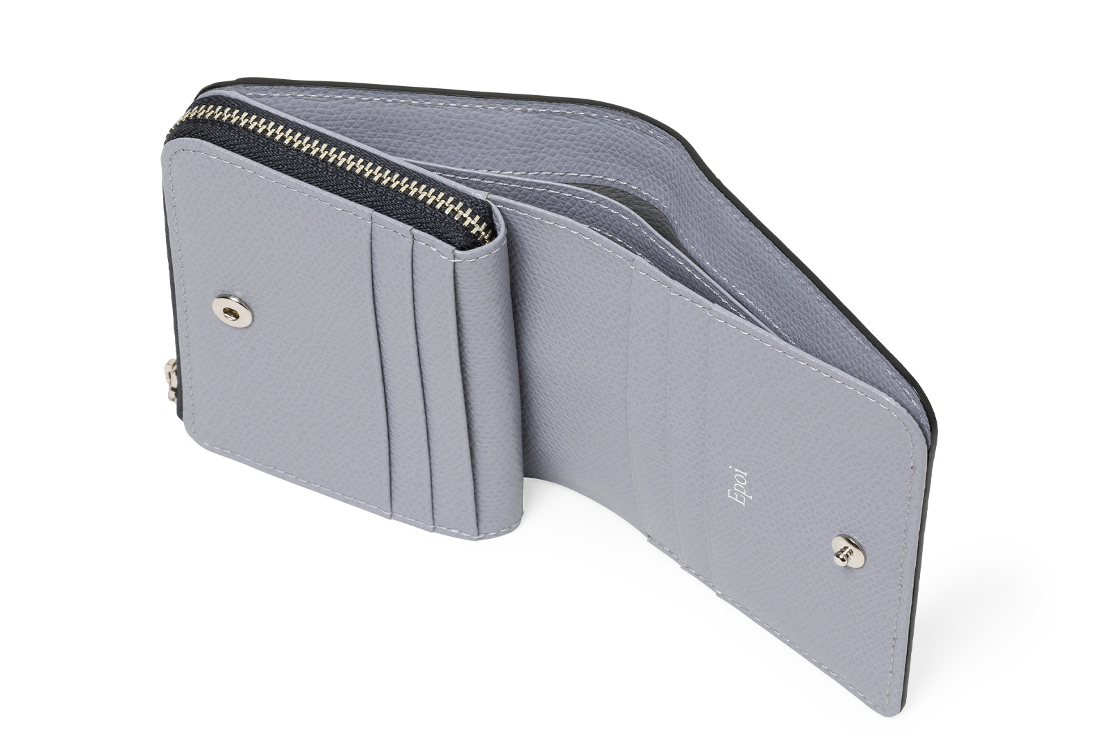 シキビー Lファスナー二つ折り財布 こげちゃ×きりいろ