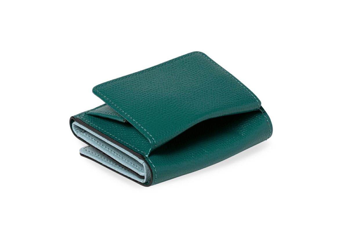 シキビー 三つ折り財布 くじゃく×うすはな