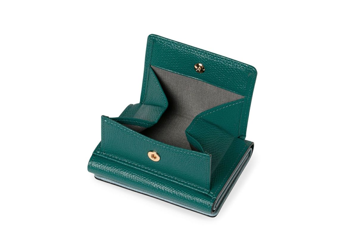 シキビー 三つ折り財布 くじゃく×うすはな