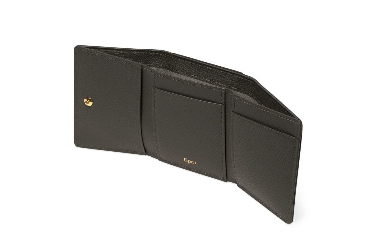 シキビー 三つ折り財布 むらさき×すす