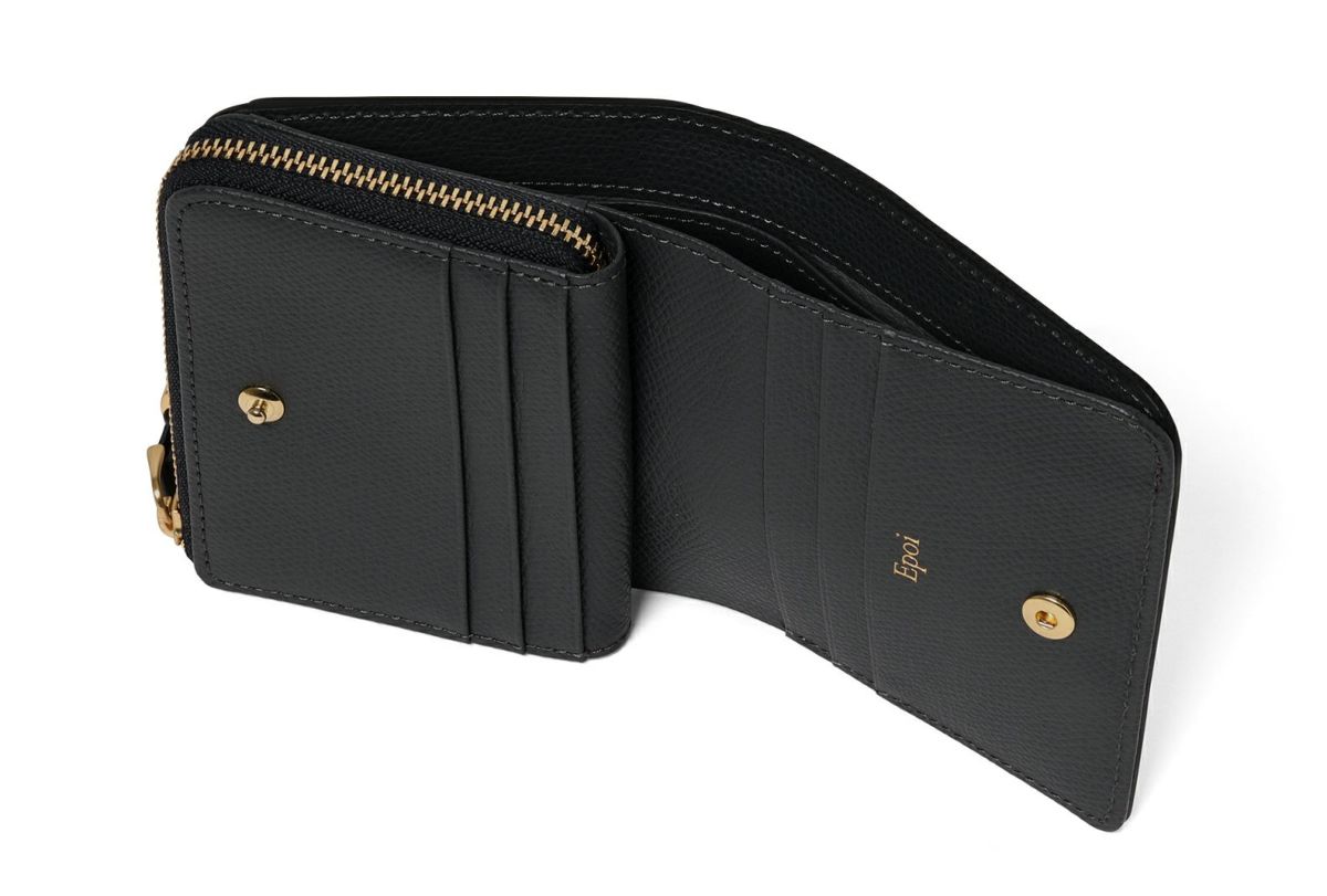 シキ Lファスナー二つ折り財布 くろ