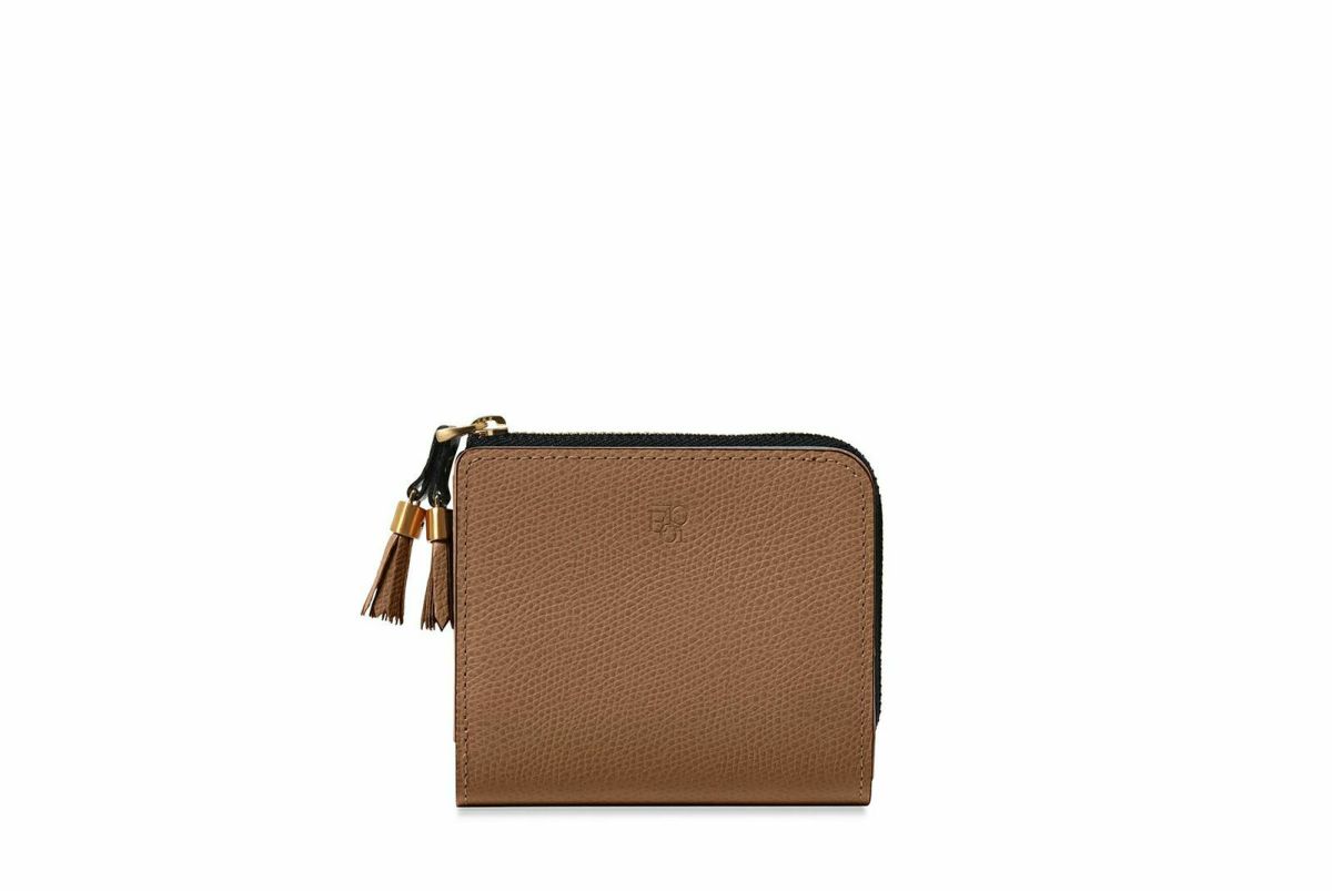 シキ Lファスナー二つ折り財布 くるみ