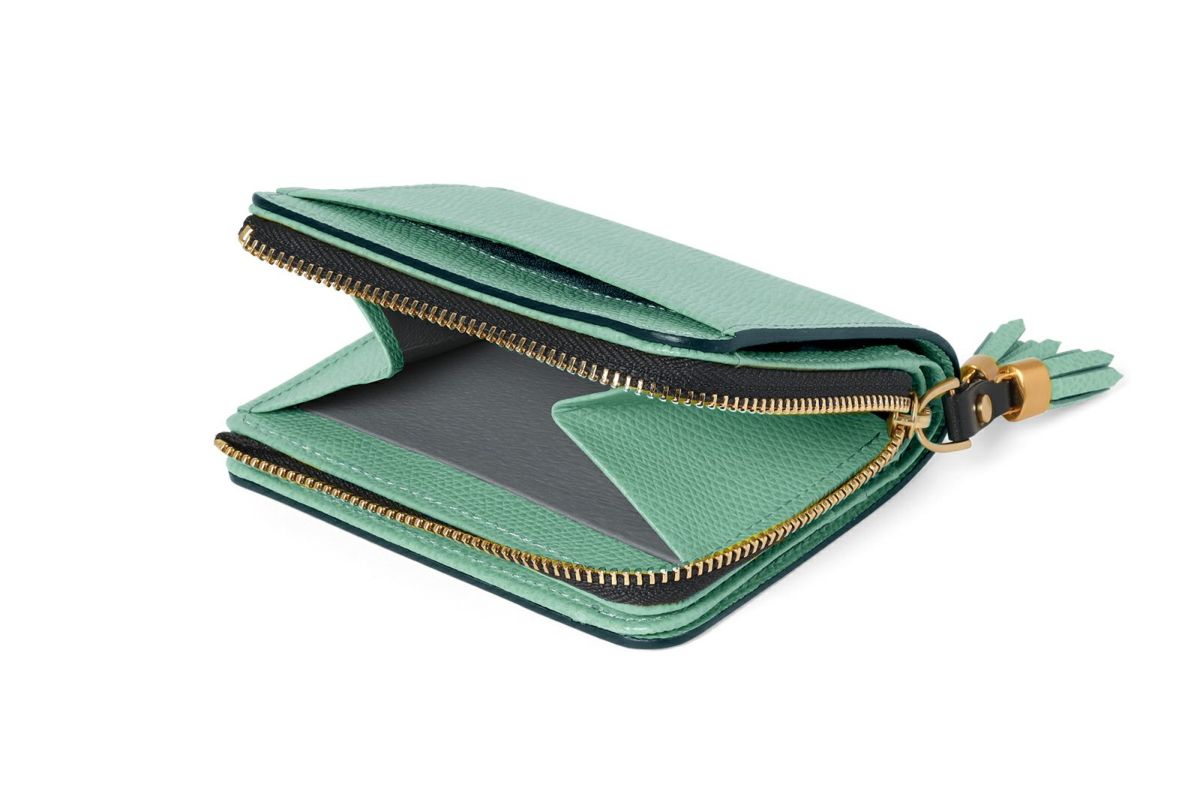 シキ Lファスナー二つ折り財布 ひすい