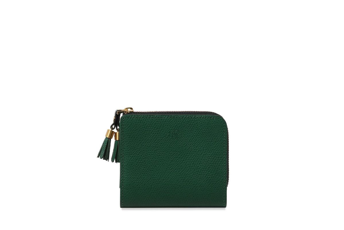 シキ Lファスナー二つ折り財布 もみ