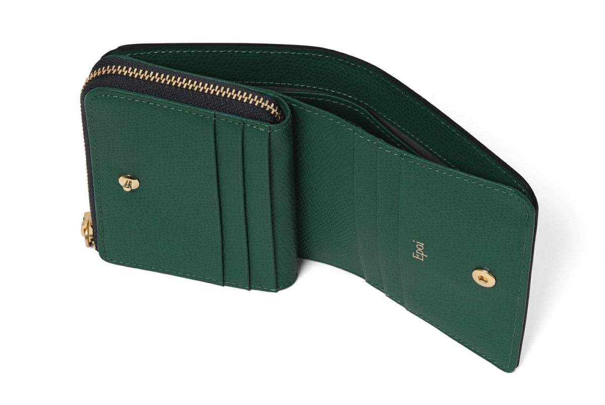 シキ Lファスナー二つ折り財布 もみ