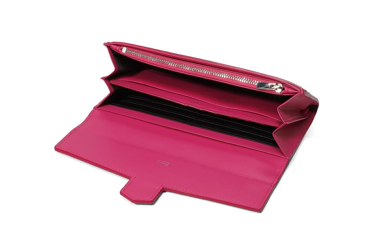 リツラグーン 単カードケース付き長財布 フューシャピンク