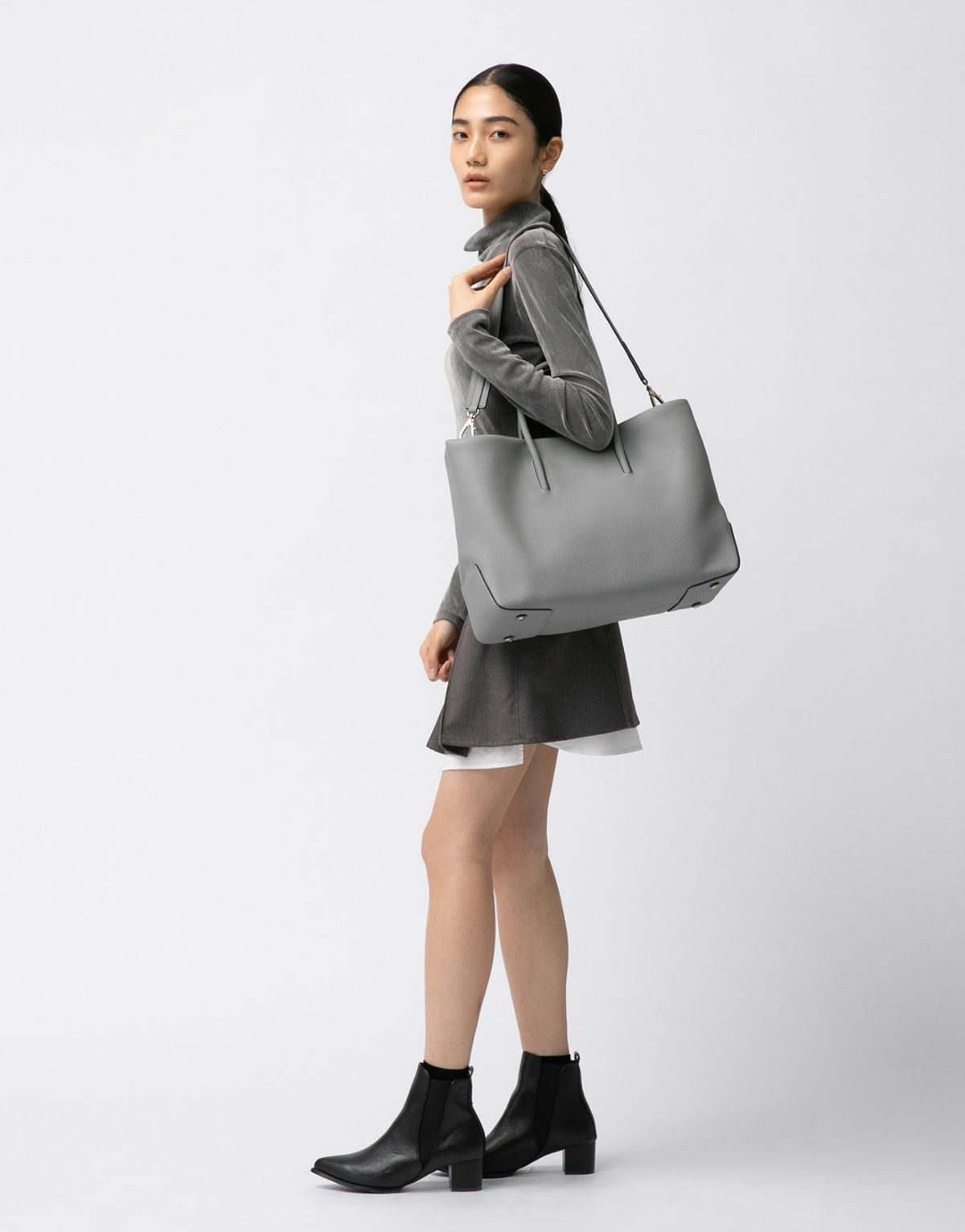 リツ トートバッグ グレー