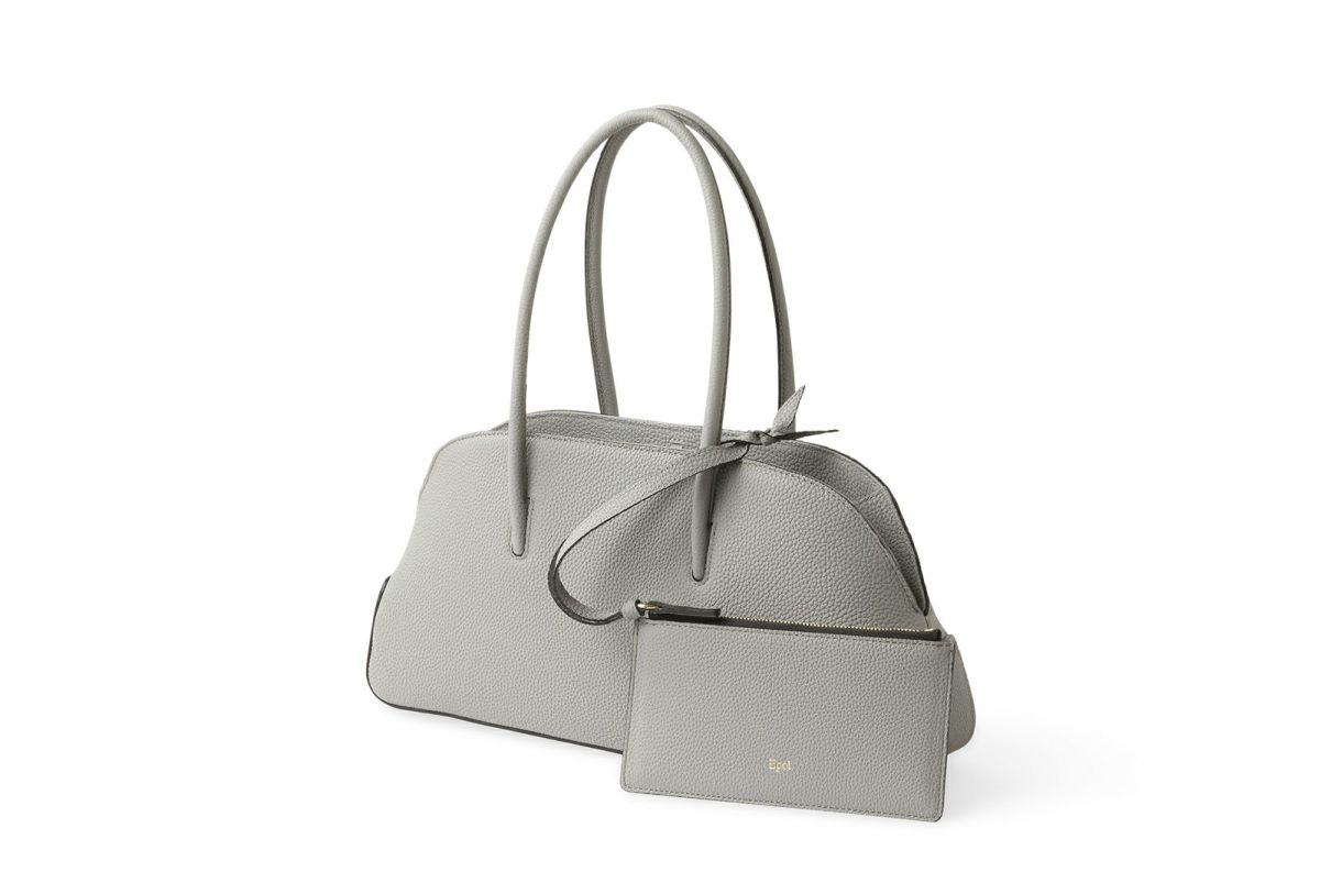 リツ 横長ボストンバッグ グレー