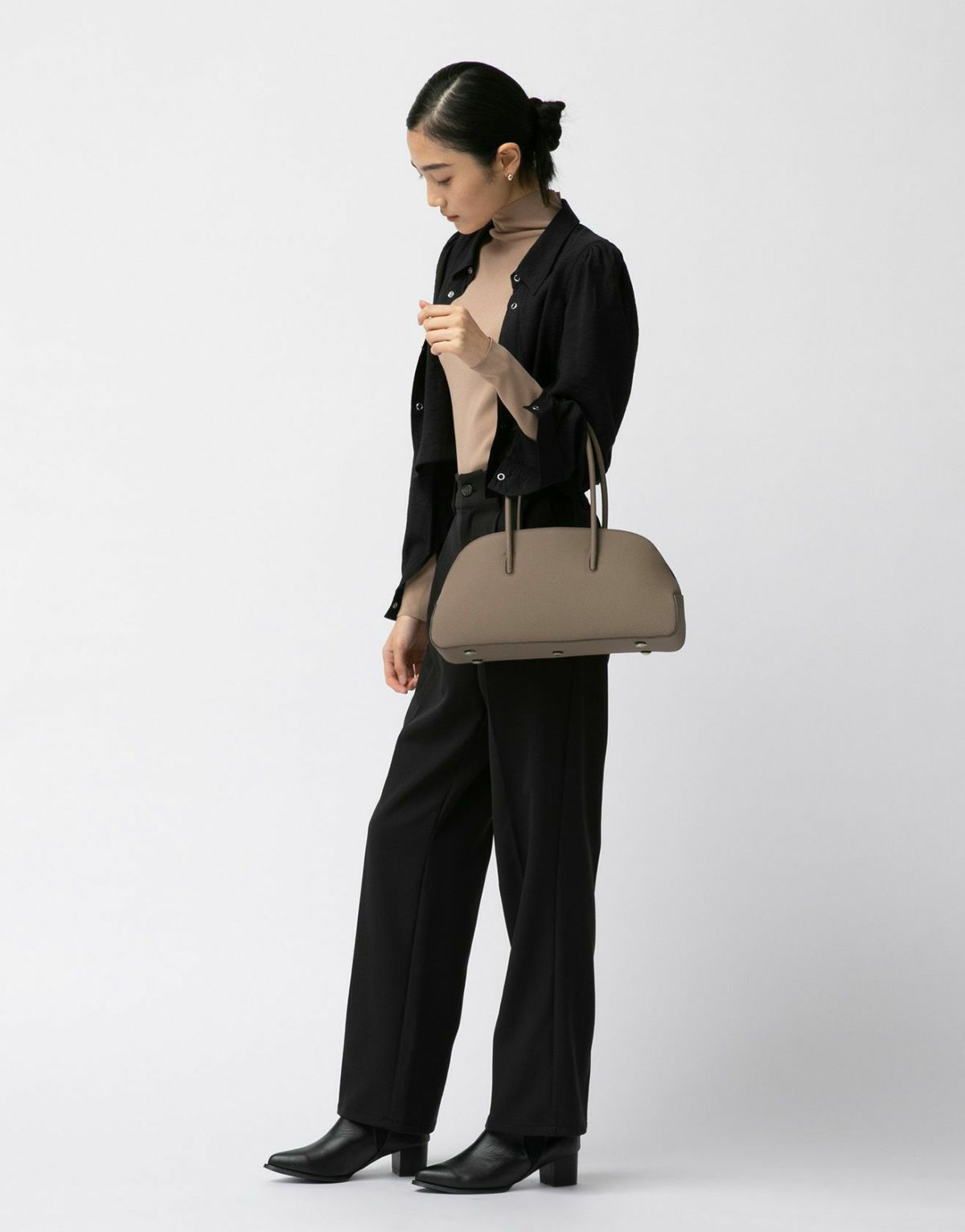 リツ 横長ボストンバッグ トープ