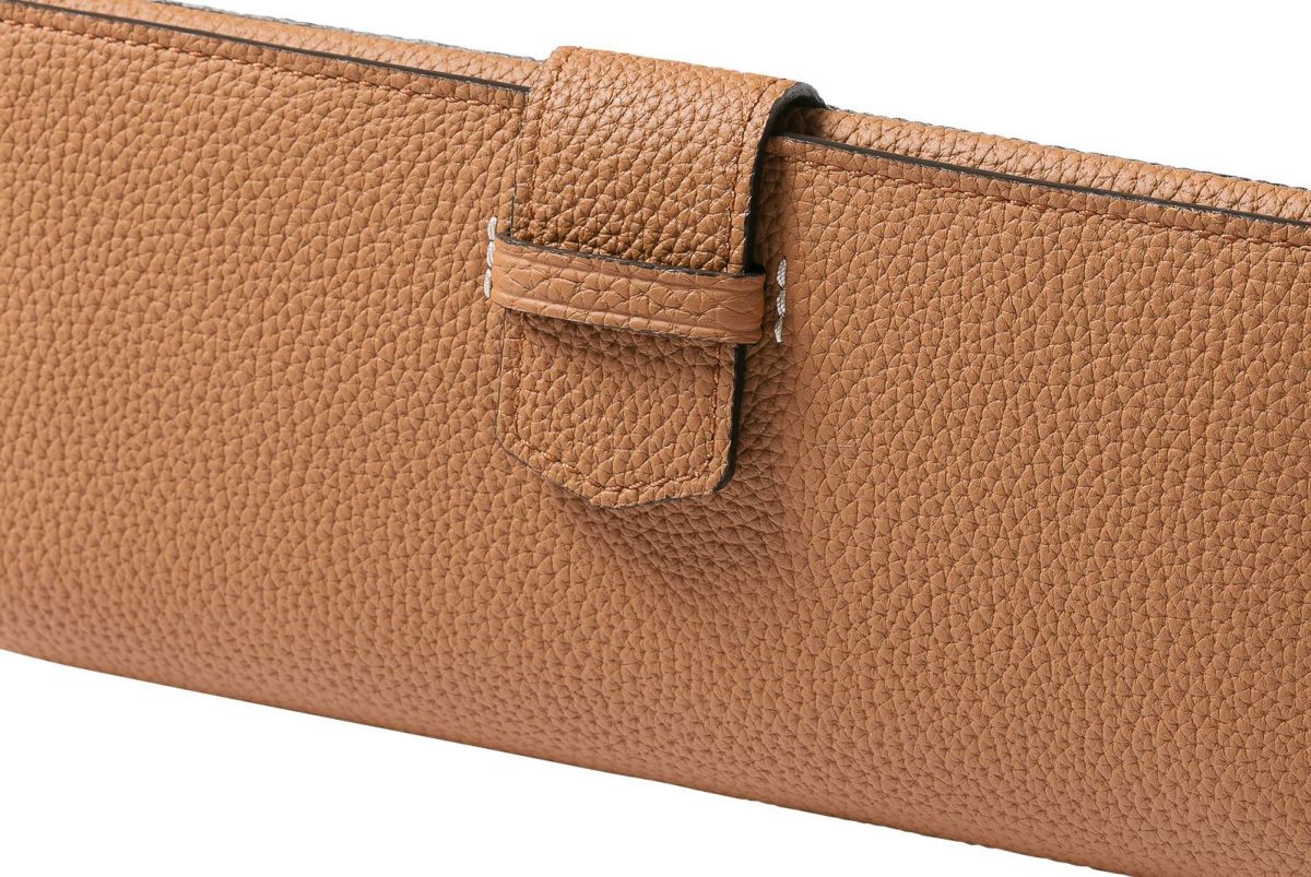 リツ 小銭入れ付きスリム長財布 チーク