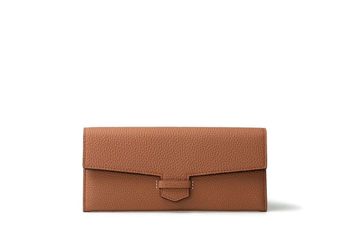 リツ 単カードケース付き長財布 チーク