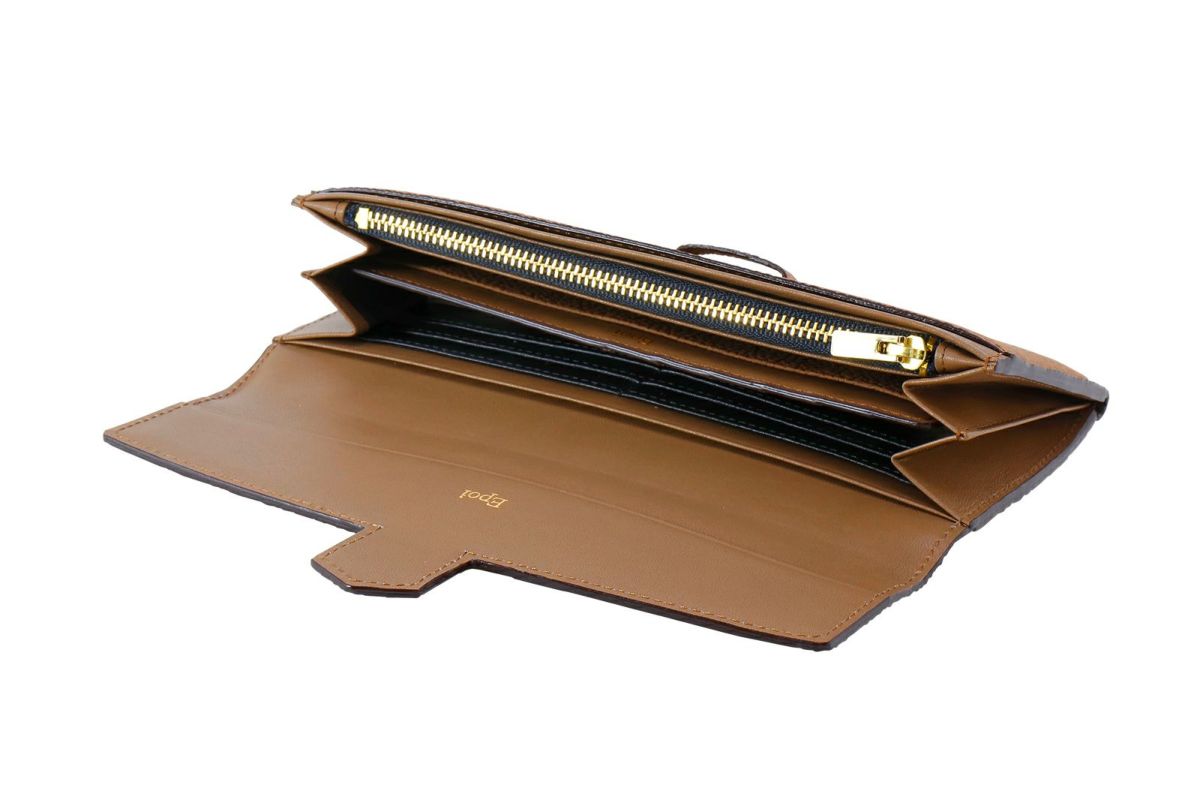 リツ 単カードケース付き長財布 チーク