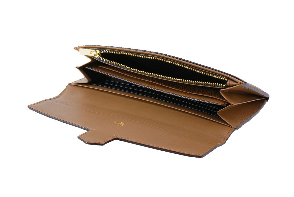 リツ 単カードケース付き長財布 チーク