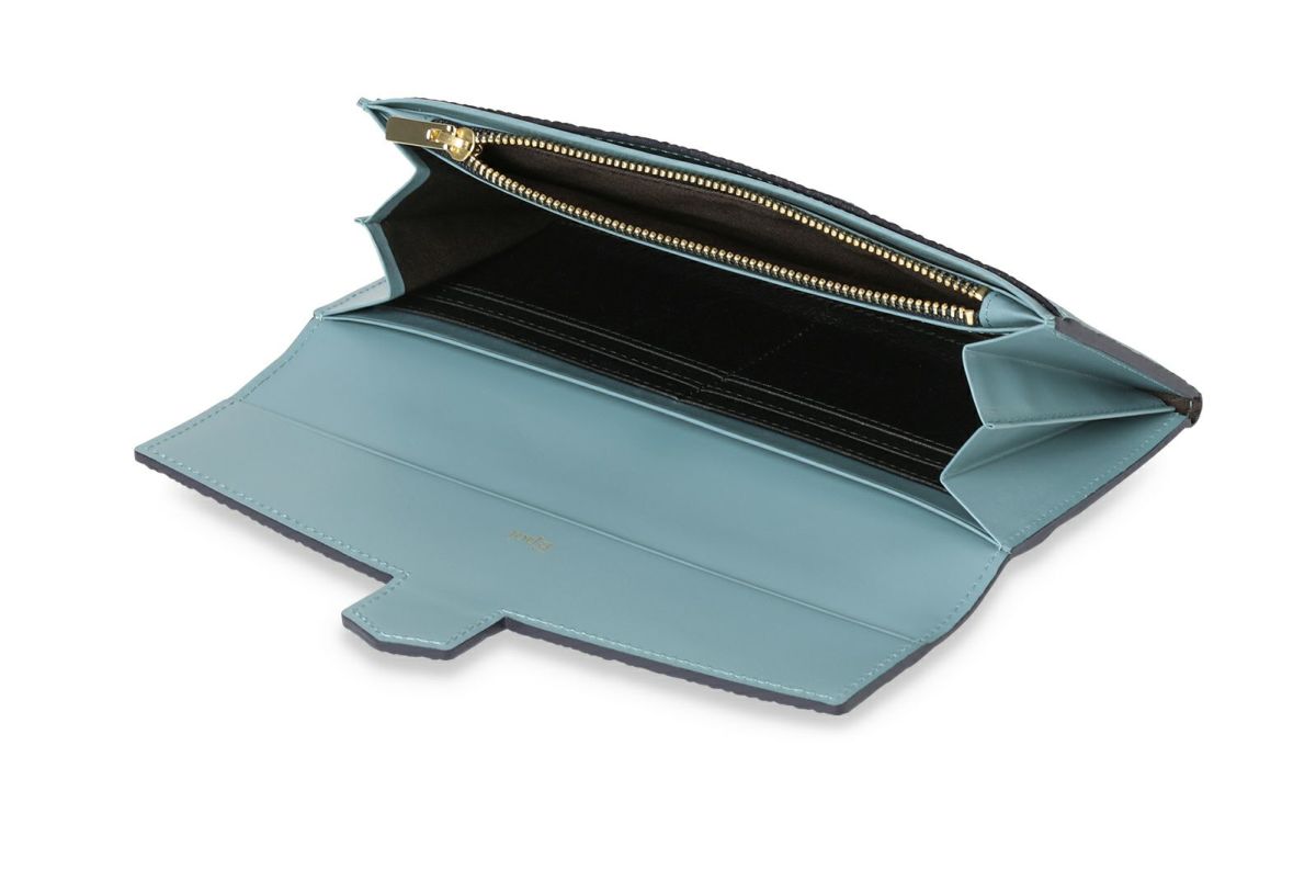 リツ 単カードケース付き長財布 スカイ