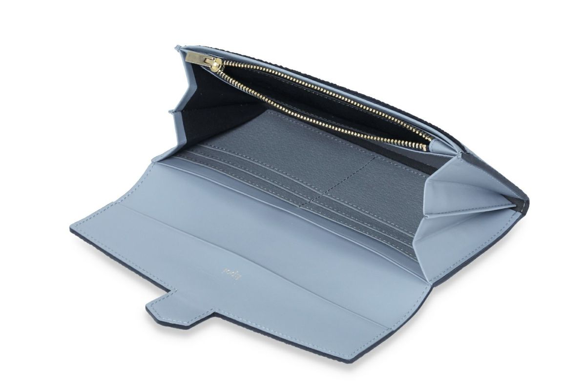 リツ 単カードケース付き長財布 ブルージーン