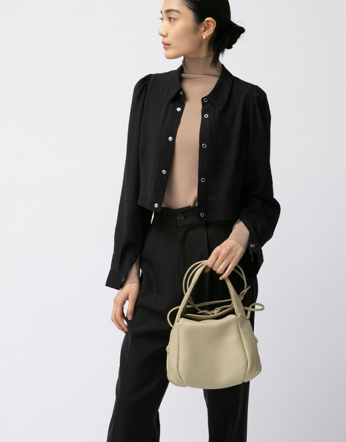 タック 2WAYワンショルダーバッグ サンドベージュ