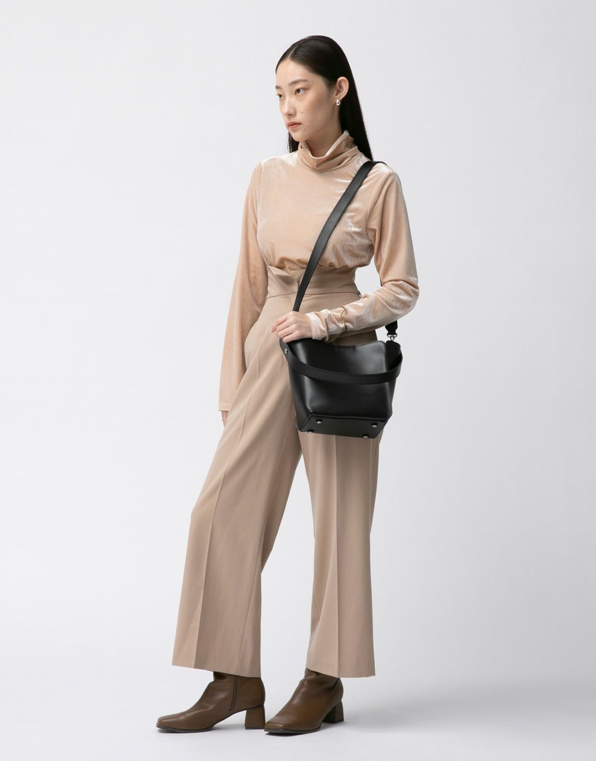 ノット キューブ2WAYショルダーバッグ グレー