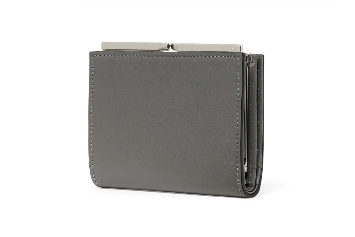 ノット 口金二つ折り財布 グレー