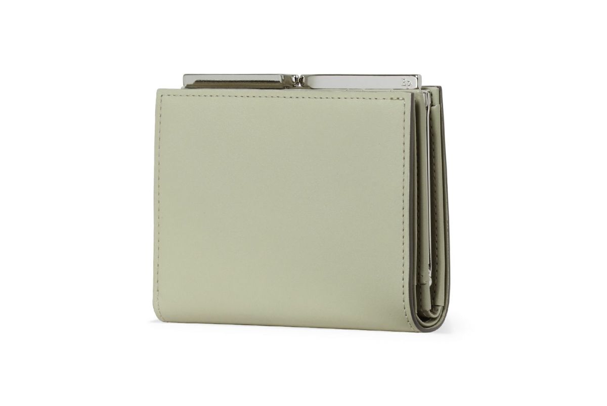ノット 口金二つ折り財布 セージ