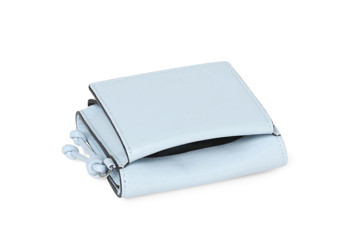 ノット 三つ折り財布 ライトブルー