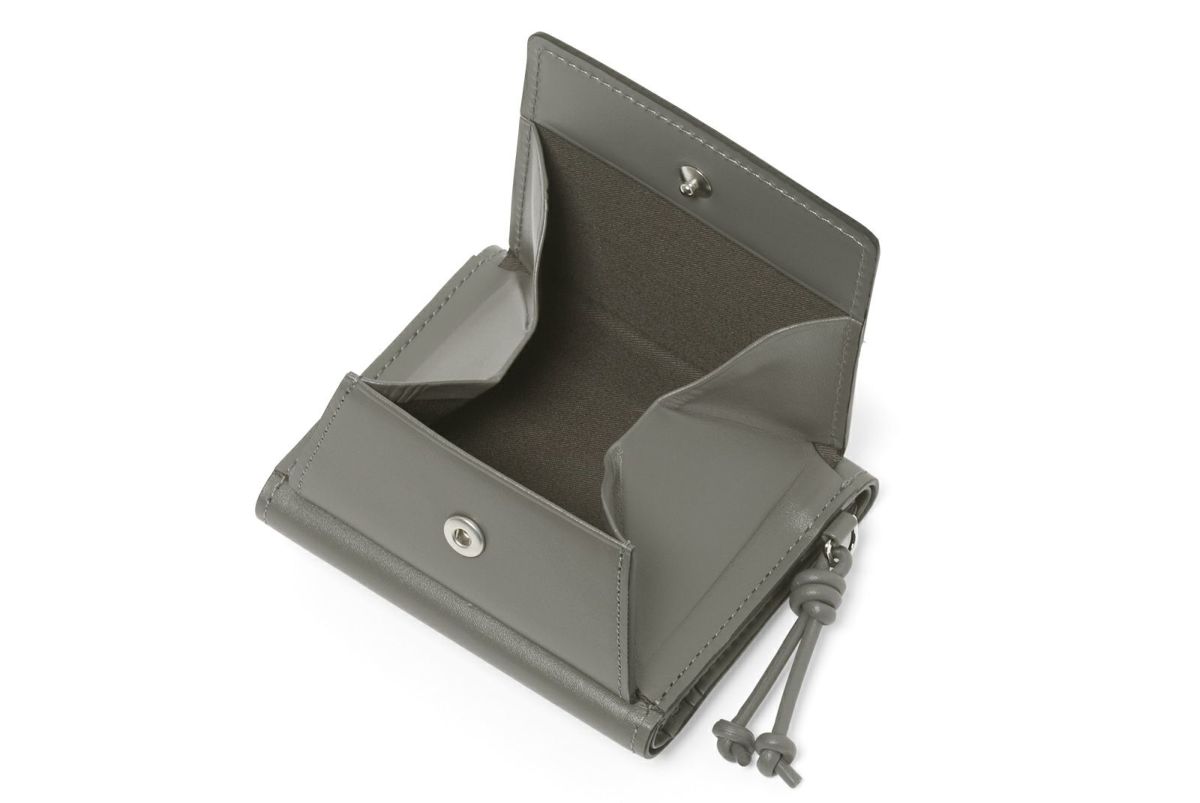 ノット 三つ折り財布 グレー