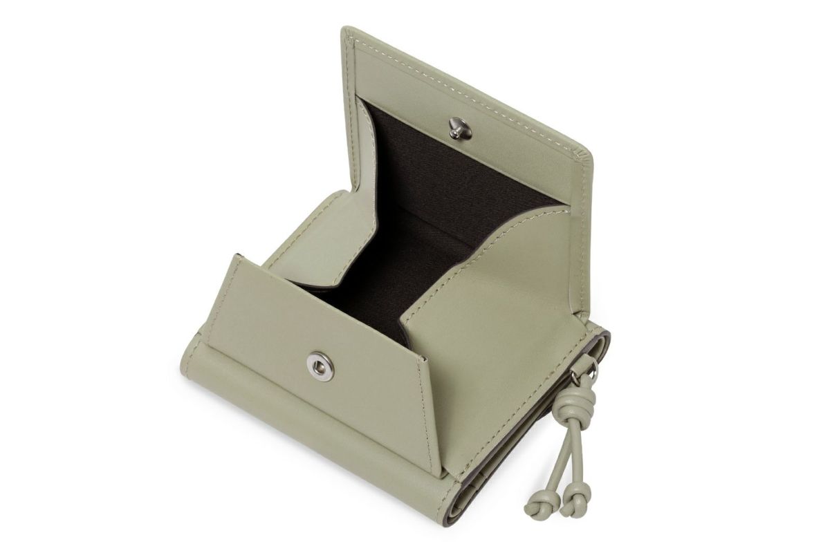 ノット 三つ折り財布 セージ