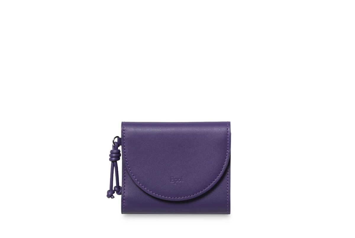 ノット 三つ折り財布 パープル