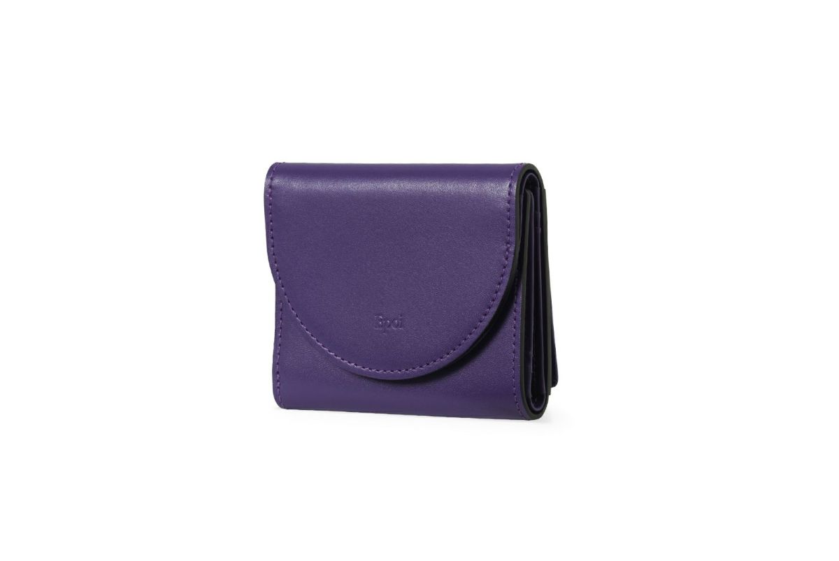ノット 三つ折り財布 パープル