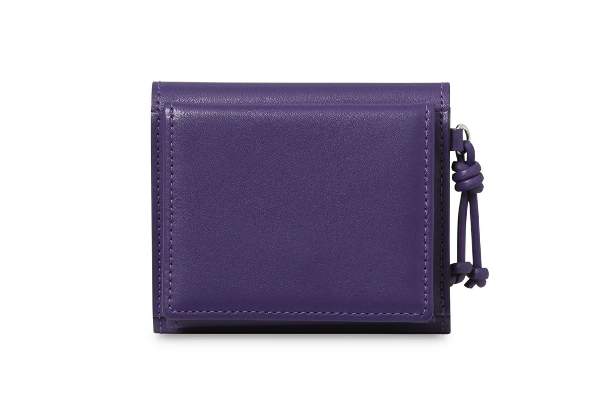 ノット 三つ折り財布 パープル