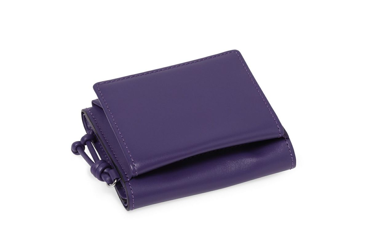 ノット 三つ折り財布 パープル
