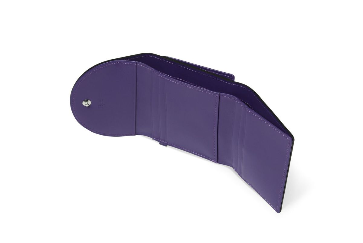 ノット 三つ折り財布 パープル