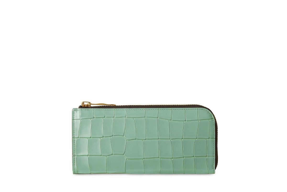 タイル Lファスナー長財布 グリーン