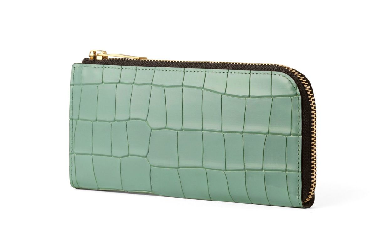 タイル Lファスナー長財布 グリーン
