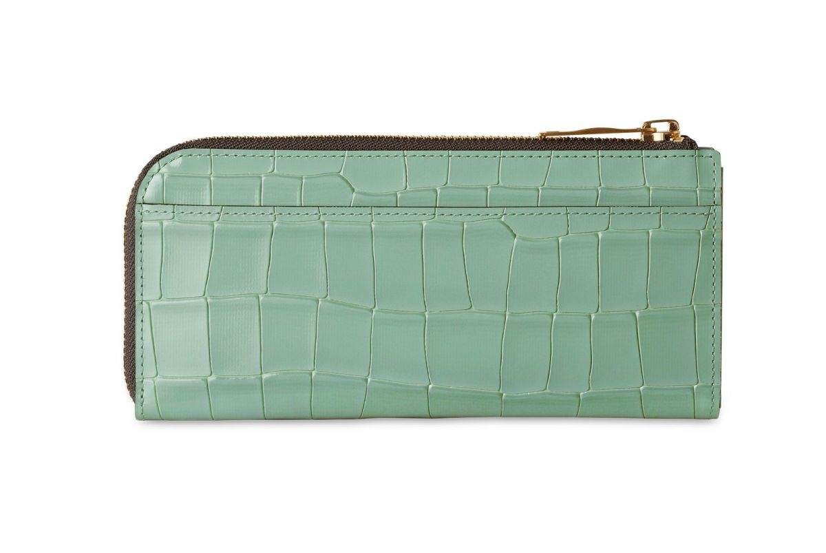 タイル Lファスナー長財布 グリーン