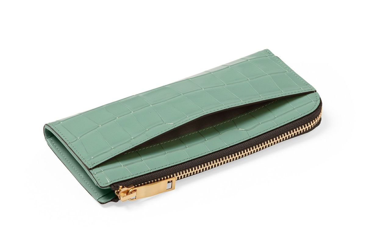 タイル Lファスナー長財布 グリーン