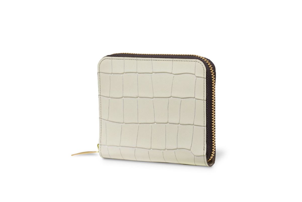 タイル ミドルラウンドファスナー二つ折り財布 アイスグレー