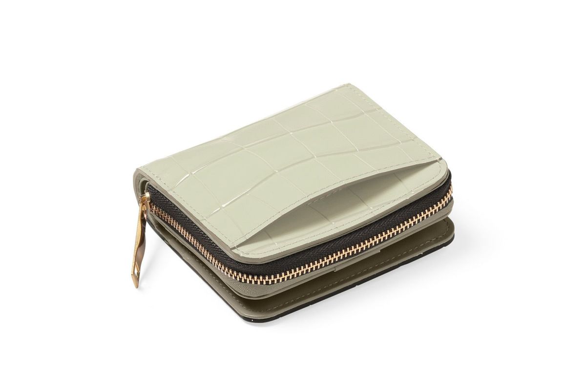 タイル ラウンドファスナー二つ折り財布 アイスグレー