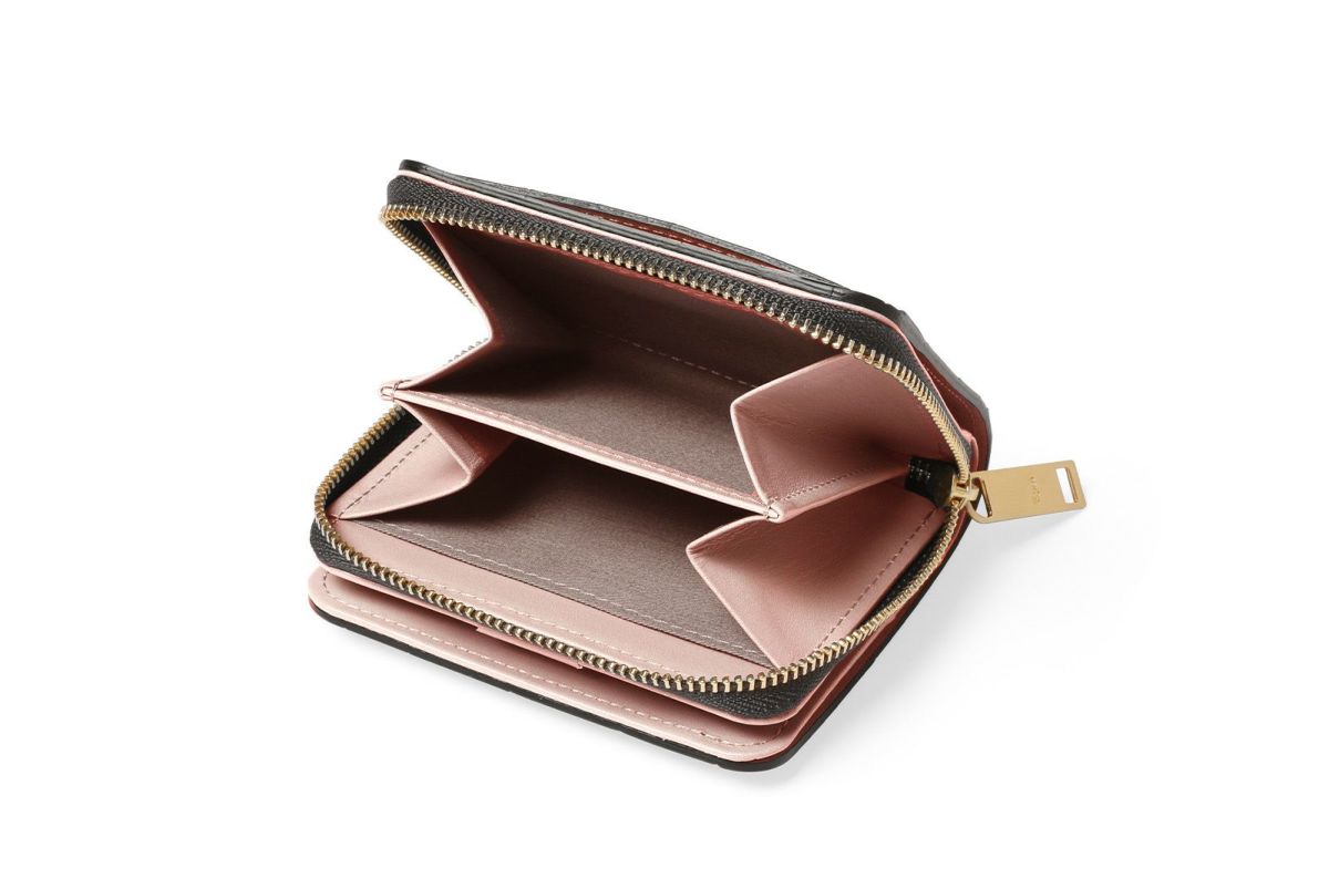 タイル ラウンドファスナー二つ折り財布 クラシックローズ