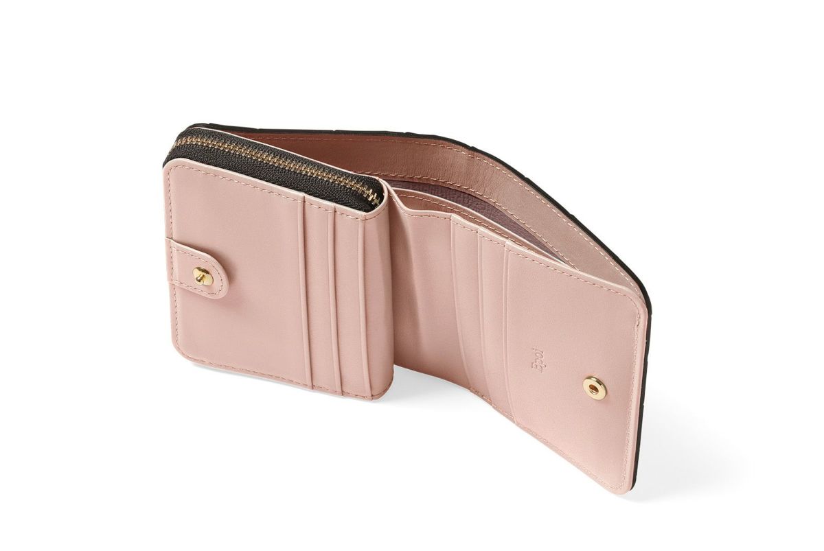 タイル ラウンドファスナー二つ折り財布 クラシックローズ