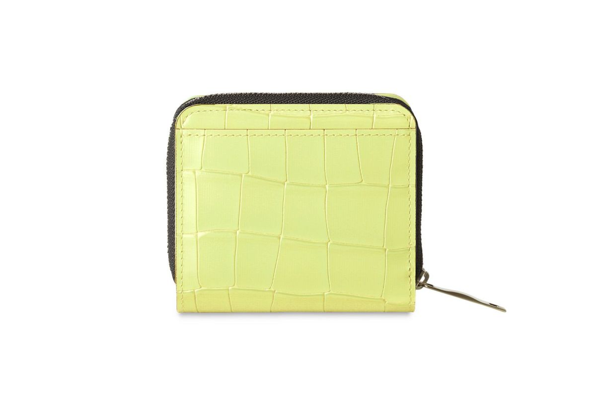 タイル ラウンドファスナー二つ折り財布 レモン