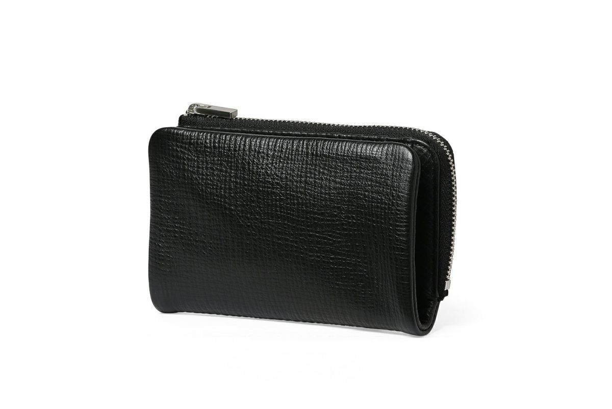 タック Lファスナー二つ折り財布 ブラック