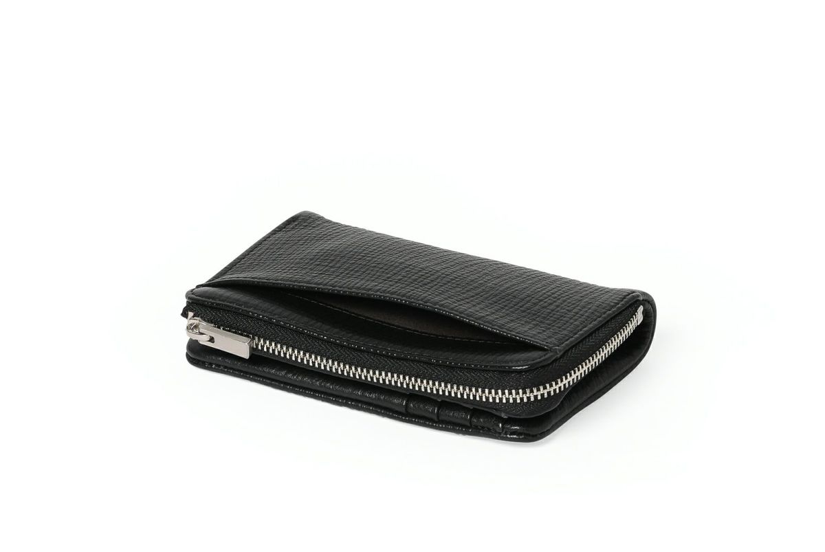 タック Lファスナー二つ折り財布 ブラック
