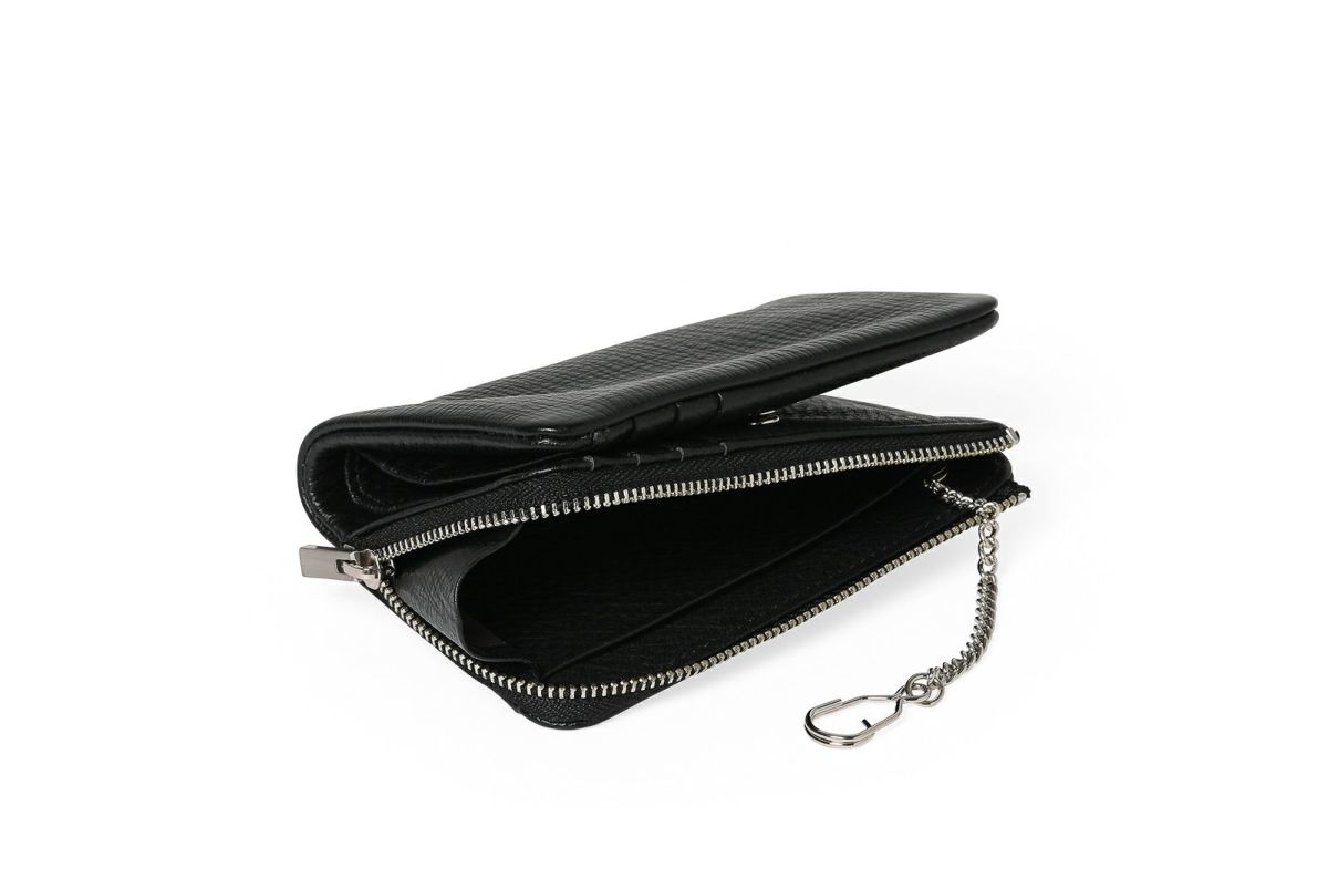 タック Lファスナー二つ折り財布 ブラック