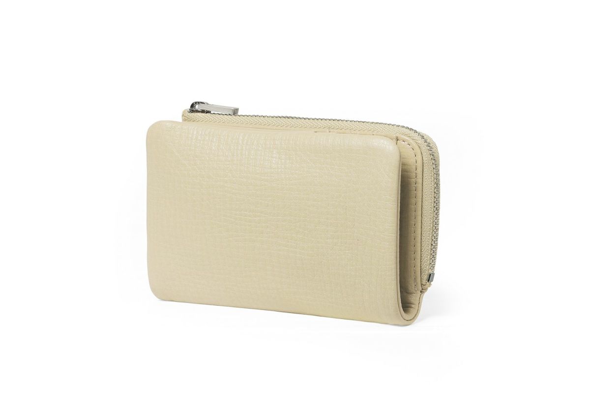 タック Lファスナー二つ折り財布 サンドベージュ