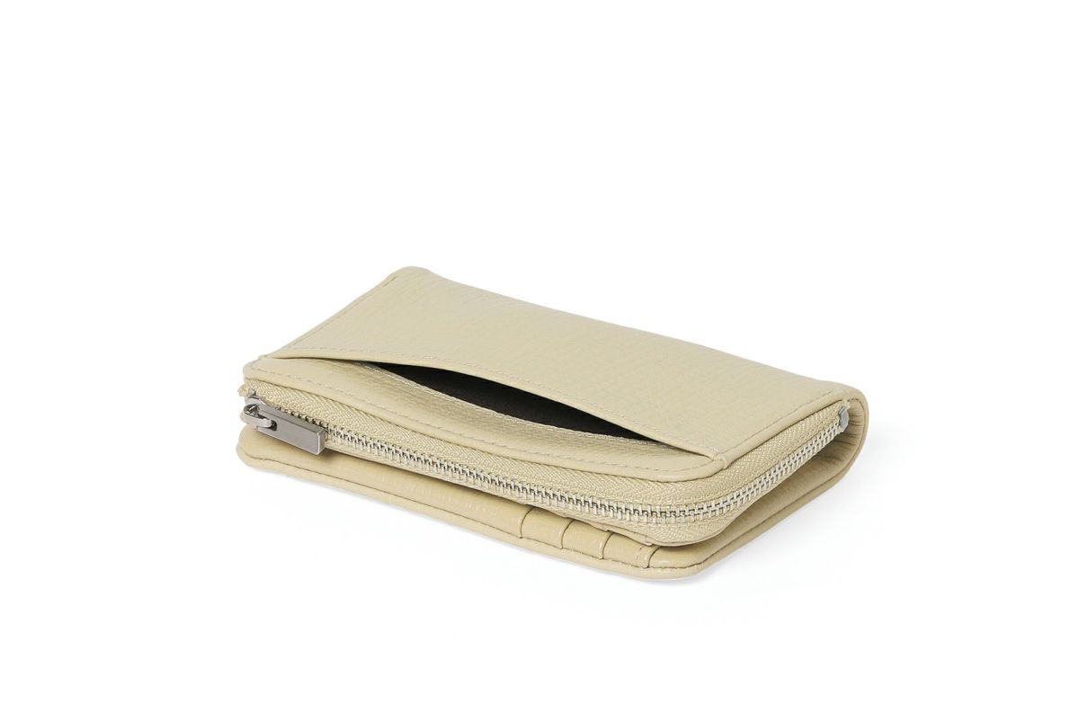 タック Lファスナー二つ折り財布 サンドベージュ